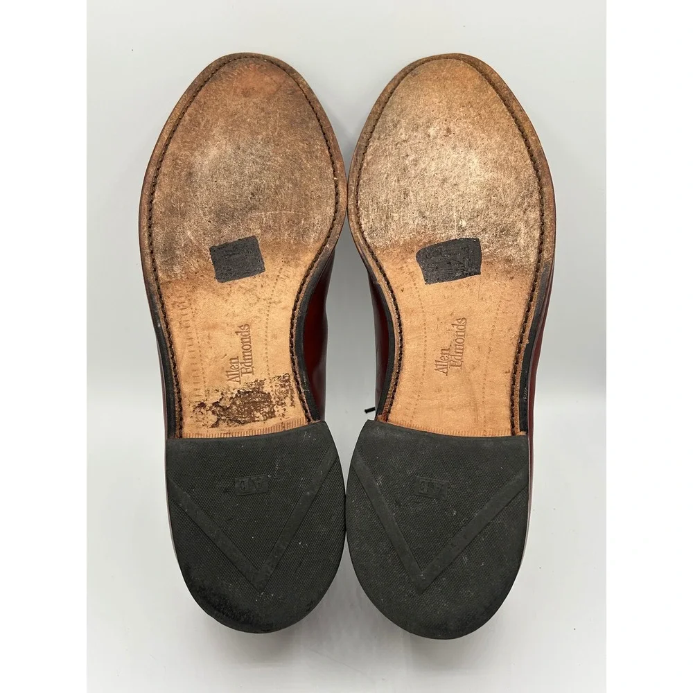 Allen Edmonds Delray Men Size 10D Chili Leather Split Toe Blucher Dress Shoes